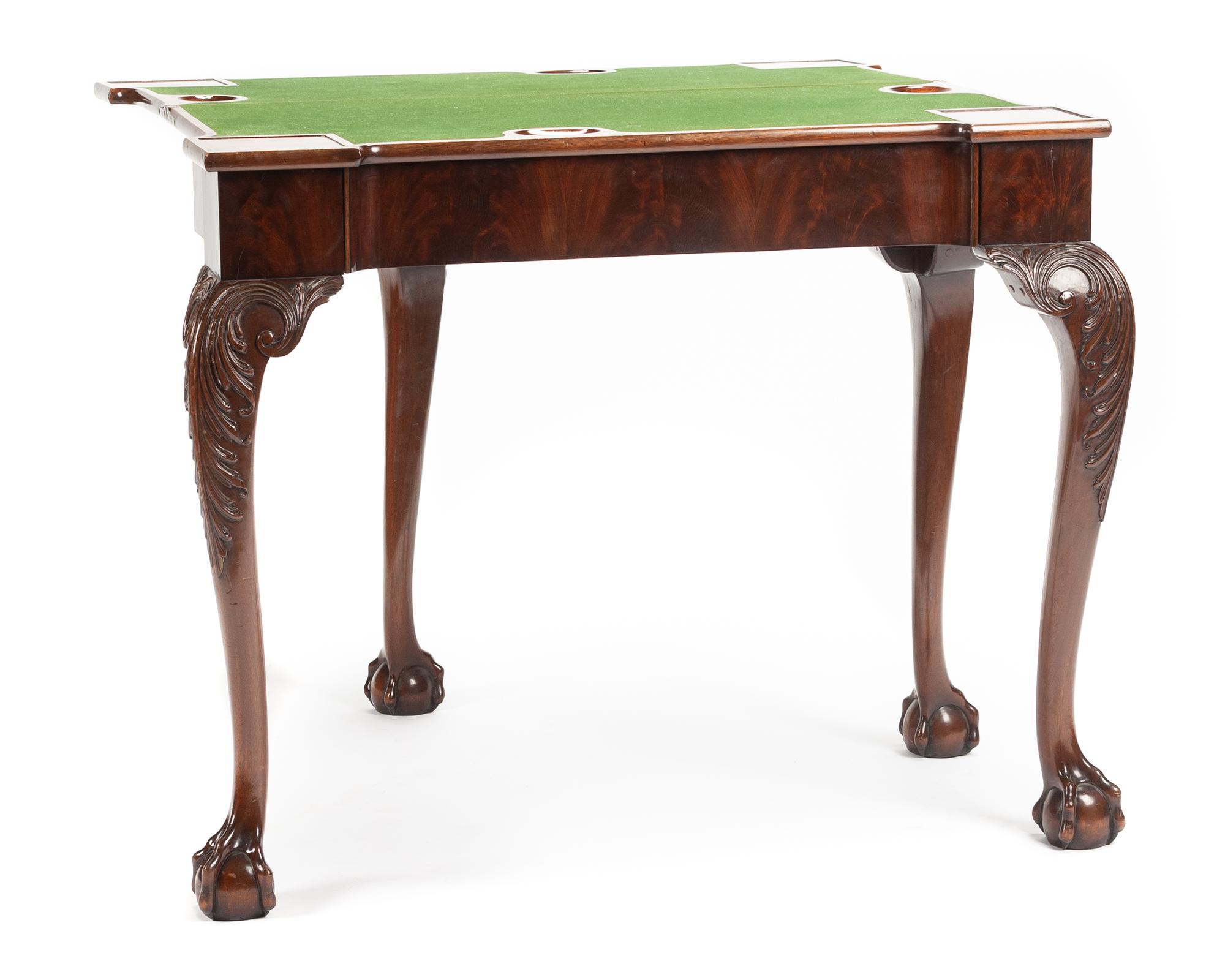A George III Mahogany Flip-Top Game Table Height 31 x width 36 x depth 18 inches. — 19TH CENTURY