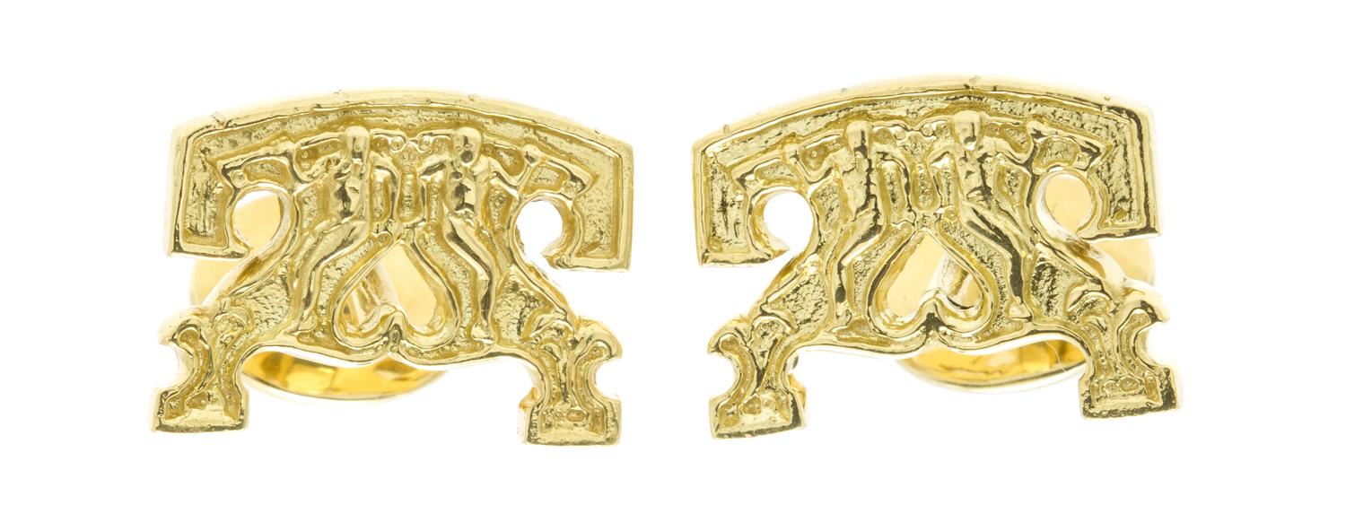 A Pair of Yellow Gold Stradivari Cufflinks, Henryk Kaston, 13.40 dwts.