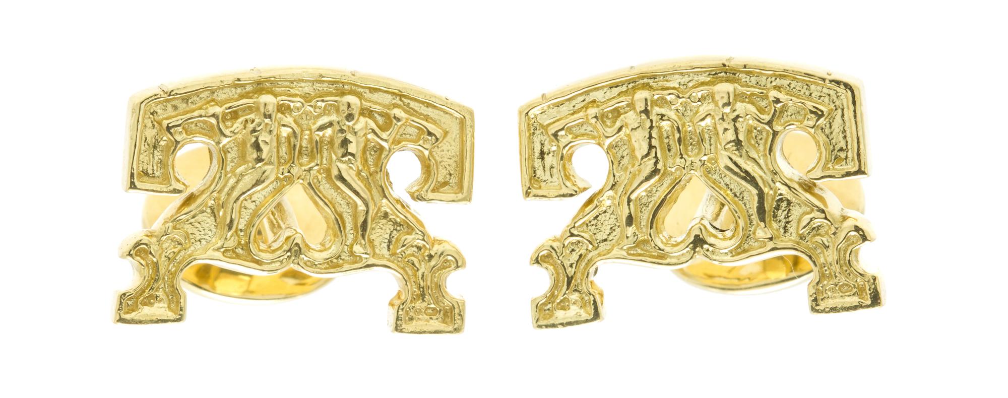 A Pair of Yellow Gold Stradivari Cufflinks, Henryk Kaston, 13.40 dwts.
