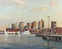 David Bareford, (American, b. 1947), Boston Harbor