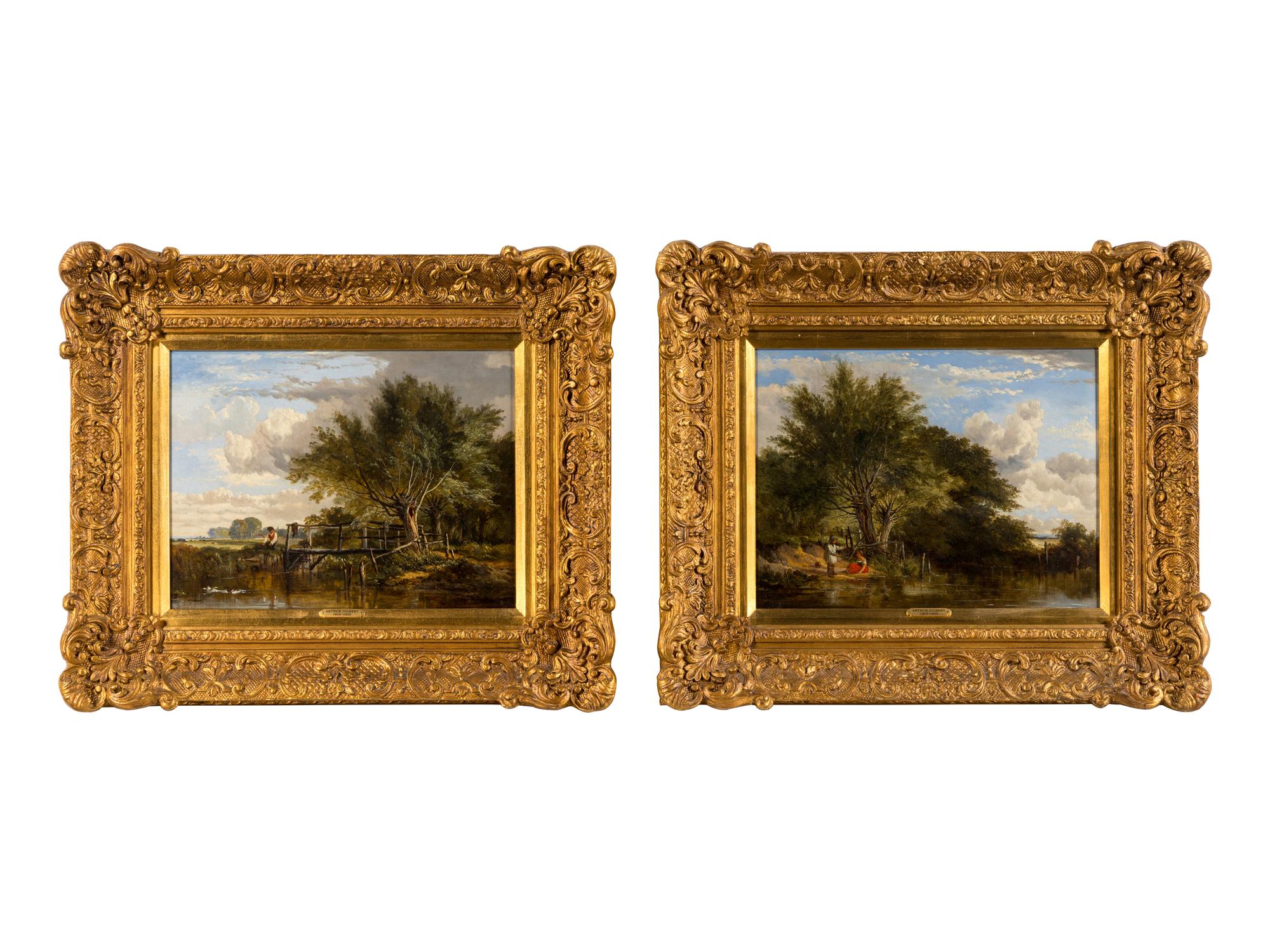 Rural Scenes (a pair of paintings)