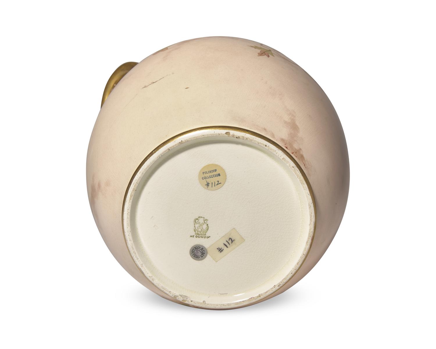 A Wedgwood Pink Glazed Queensware Potpourri Vase
