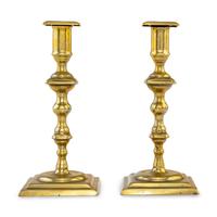 A Pair of English Brass Candlesticks