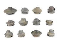 A Set of Twelve French Lead Hat Blocks