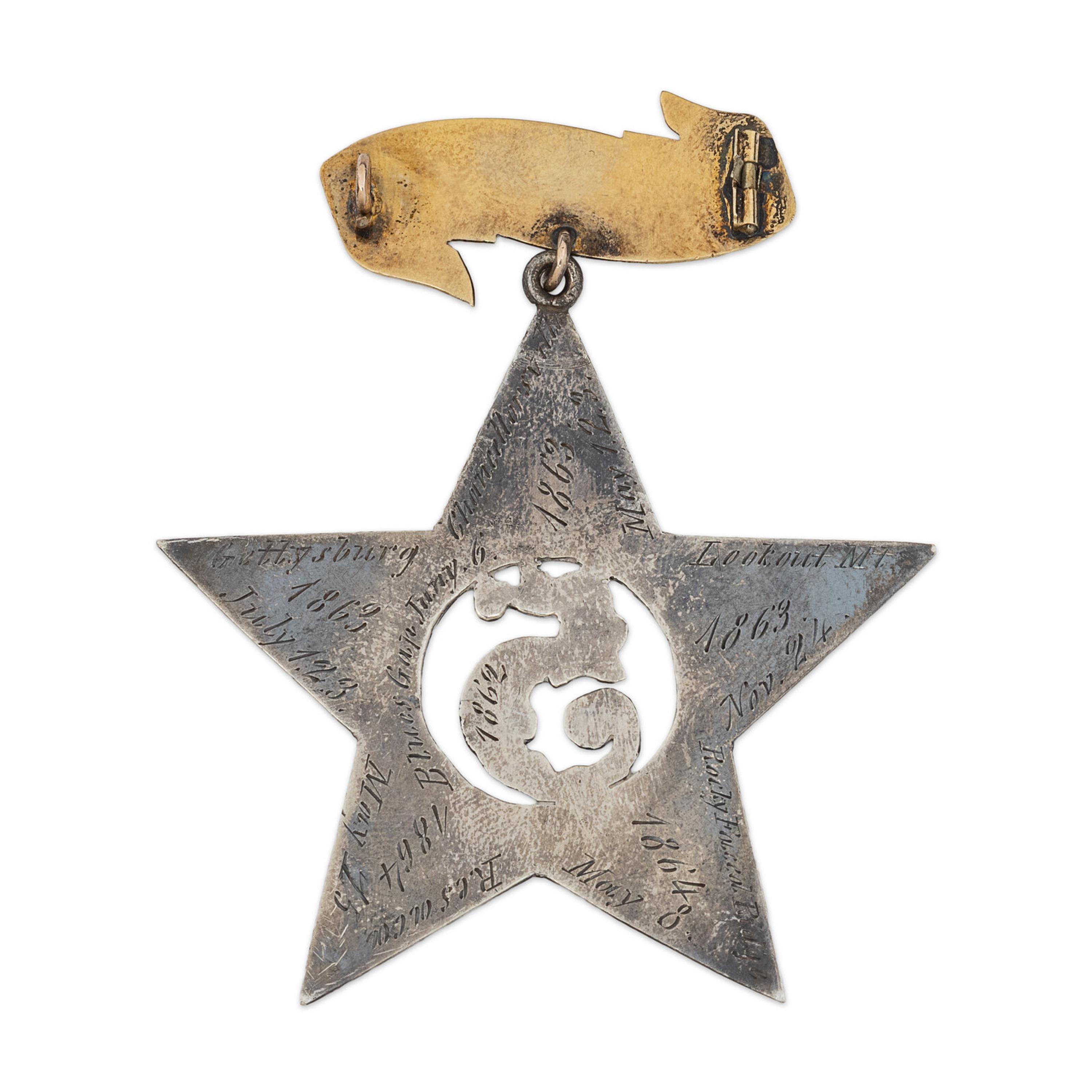 [Civil War]. A XII Corps badge of Captain James L. Thompson, 5th Ohio Volunteer Infantry.