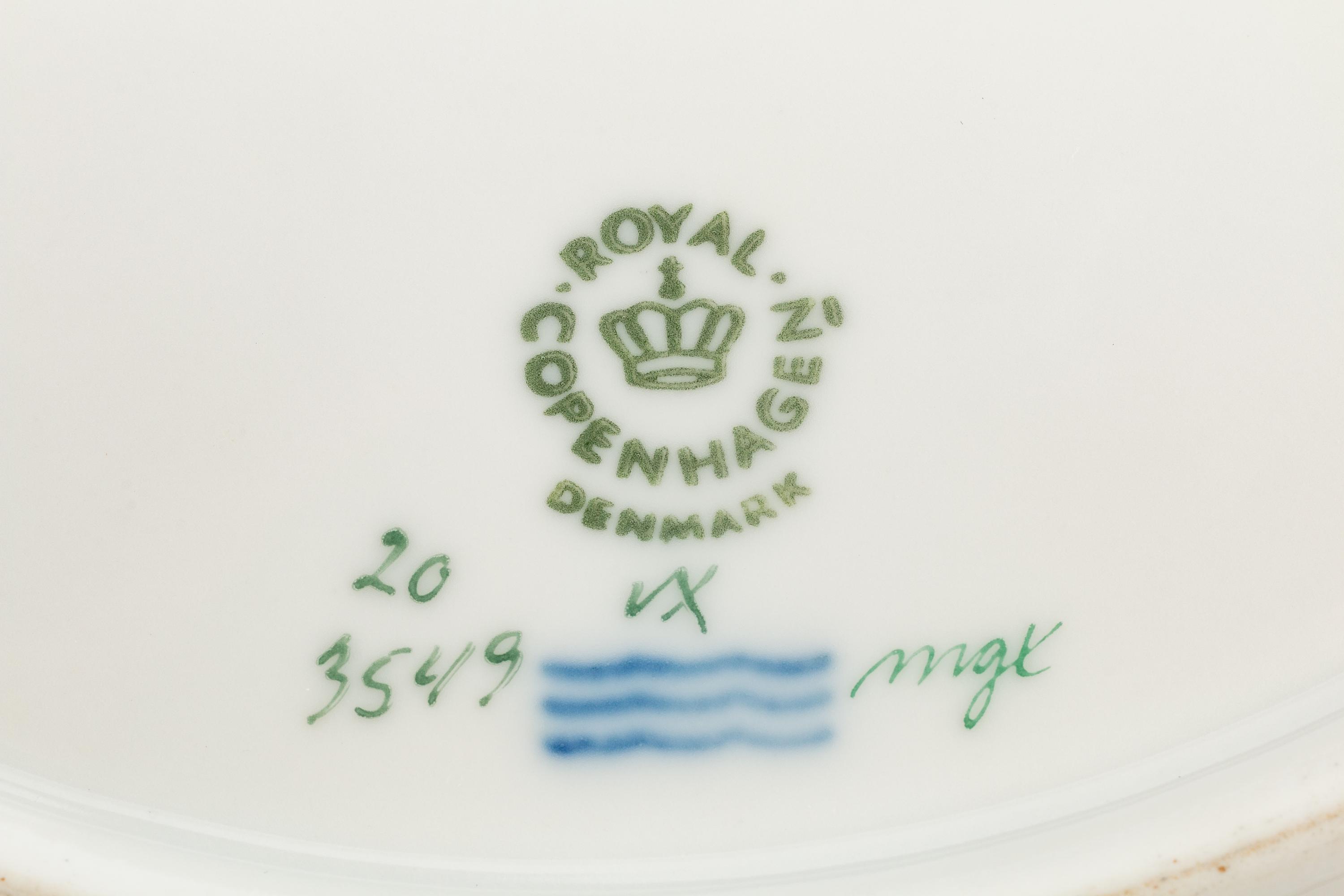 Four Royal Copenhagen Flora Danica Porcelain Serving Articles