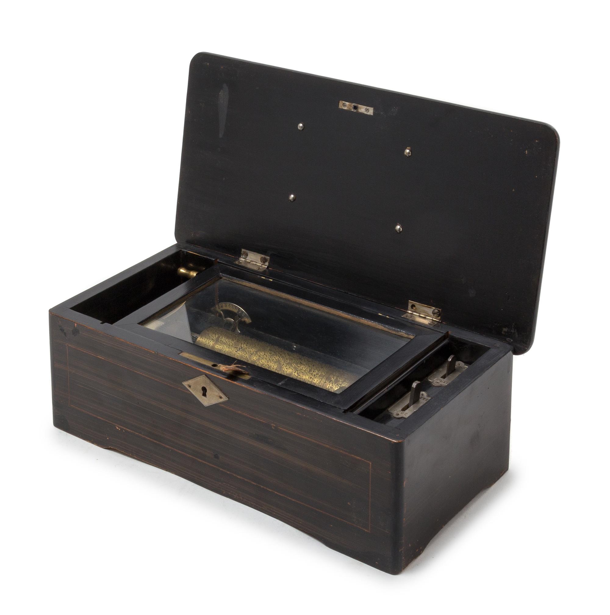 A Swiss Cylinder Music Box Width 14 1/4 inches. — LATE 19TH CENTURY