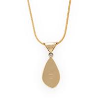 Peggie Robinson Designs, Opal Doublet, Diamond, and Yellow Gold Necklace