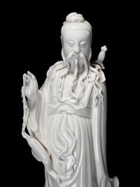 A Blanc-de Chine Porcelain Figure of a Daoist Immortal