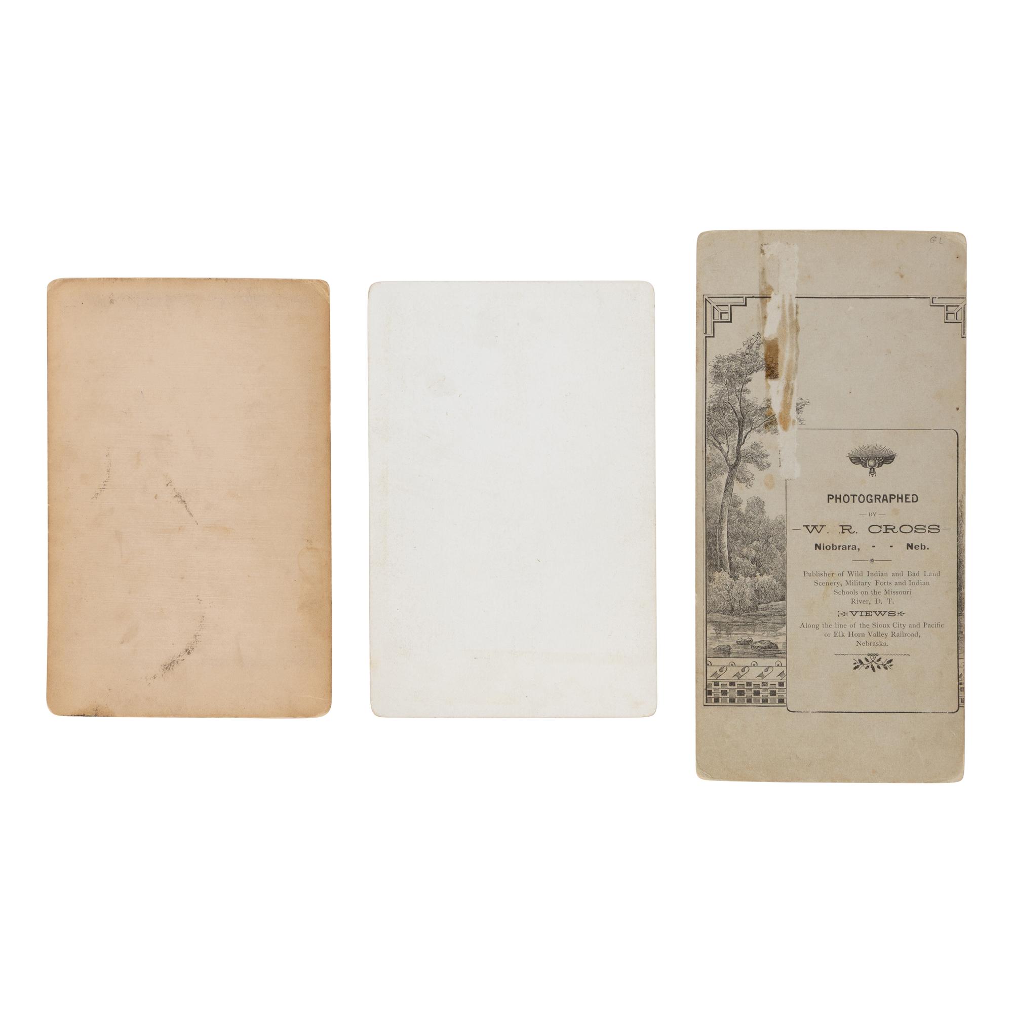 W.R. Cross (American, 1839-1907) — Three Photographs of Native American Subjects