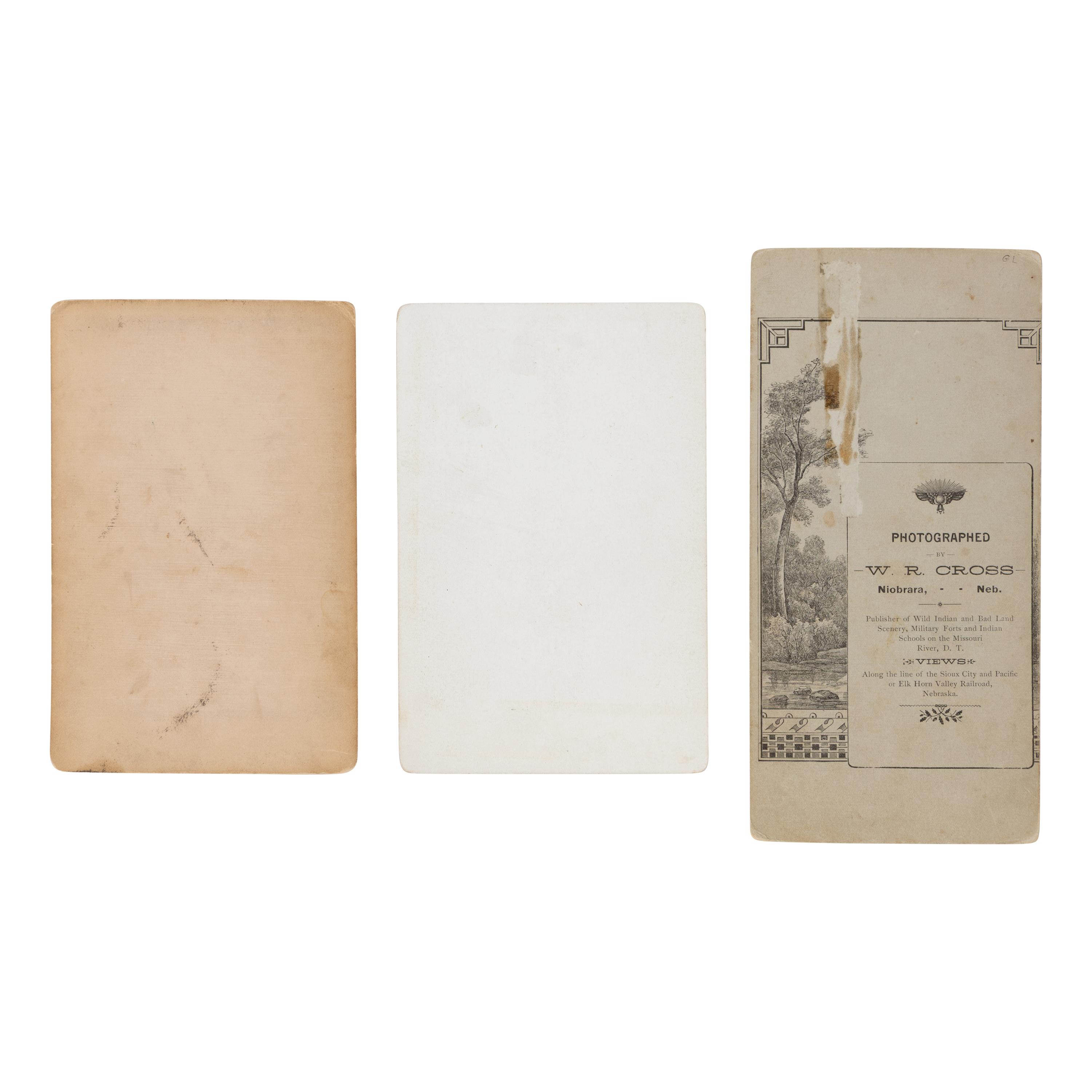 W.R. Cross (American, 1839-1907) — Three Photographs of Native American Subjects