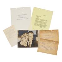[Monroe, Marilyn] Group of 5 Documents Relating to the Divorce of Marilyn Monroe and Joe DiMaggio