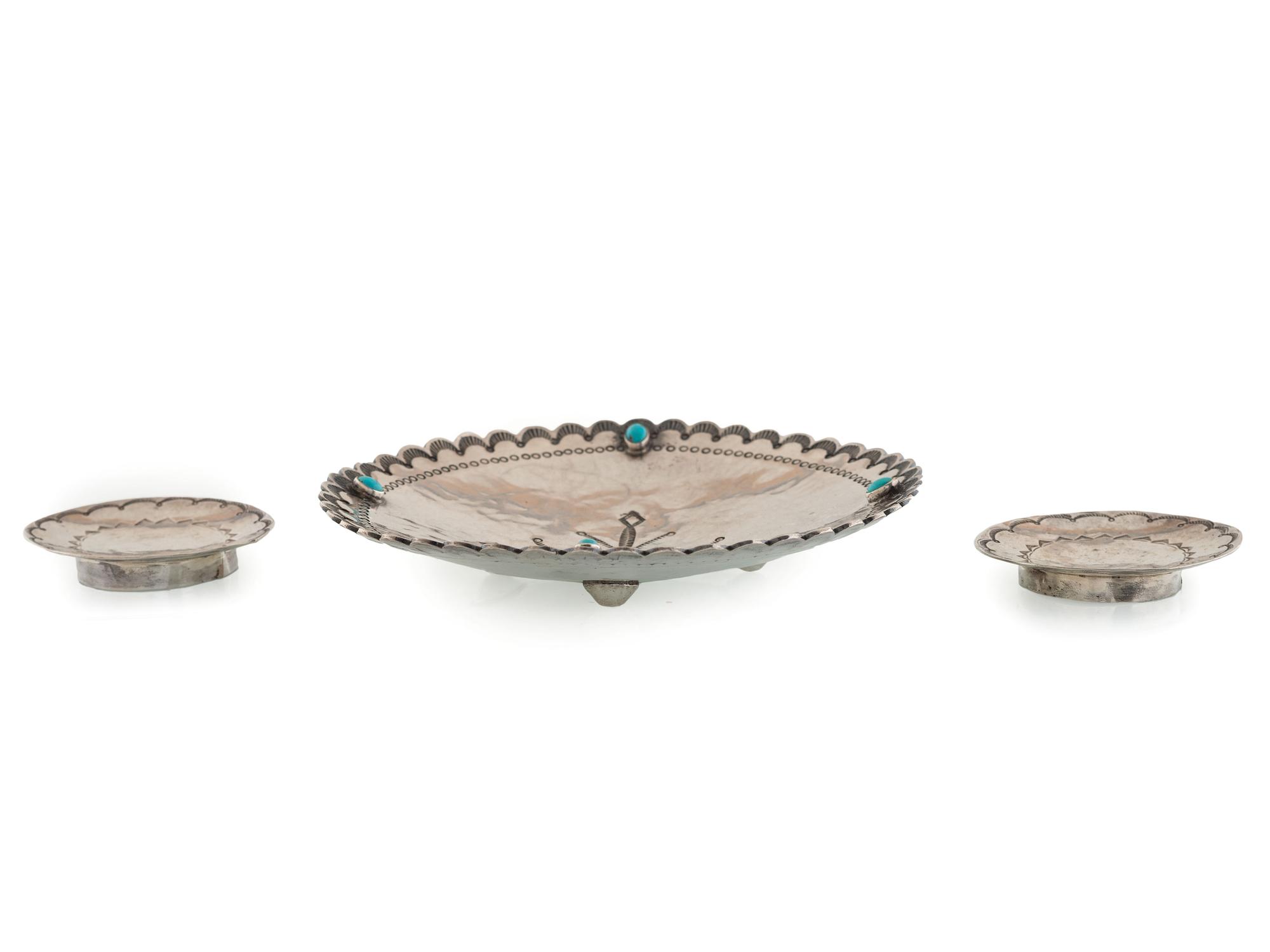 Navajo Stamped Silver Dishes