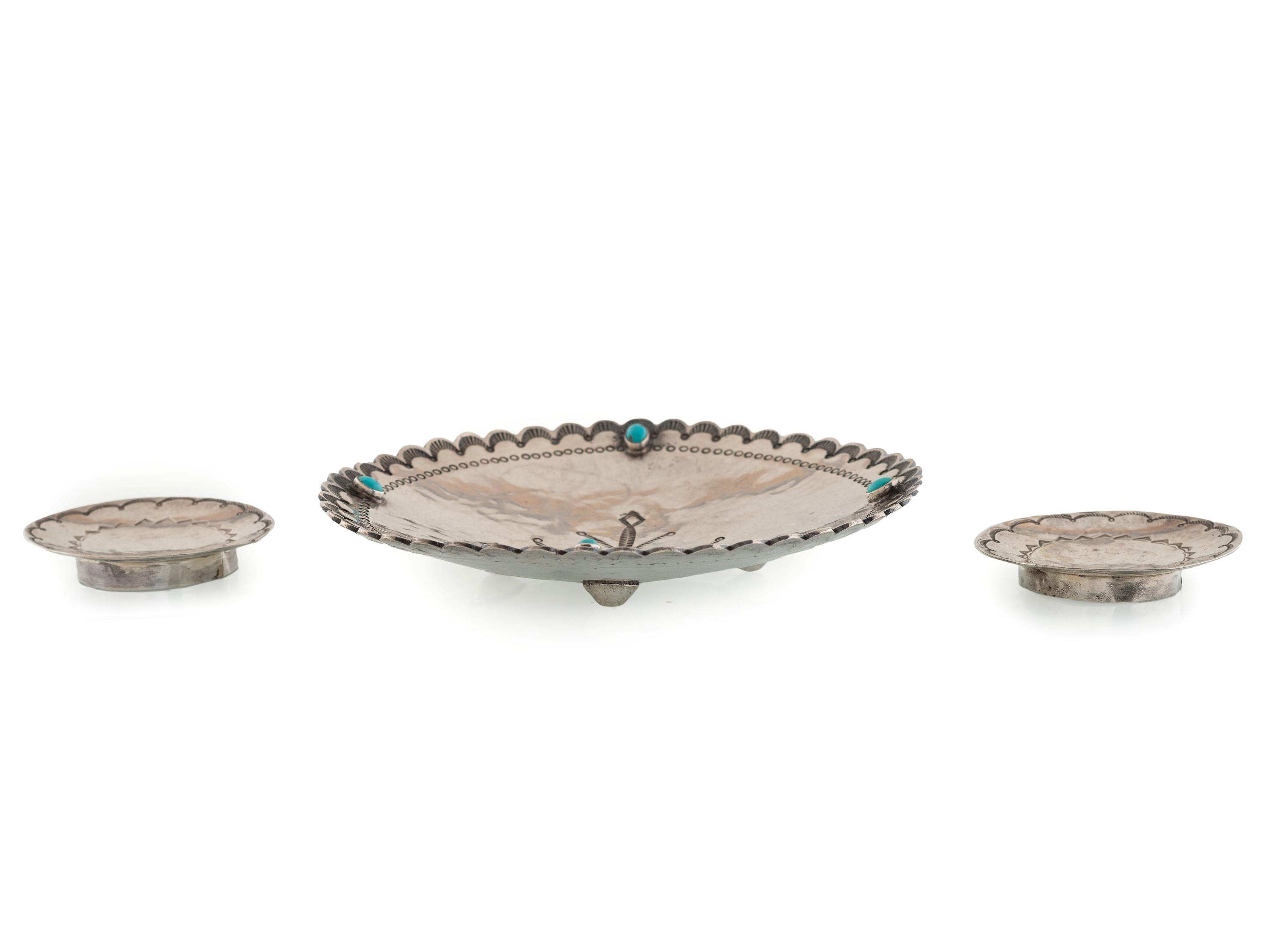 Navajo Stamped Silver Dishes