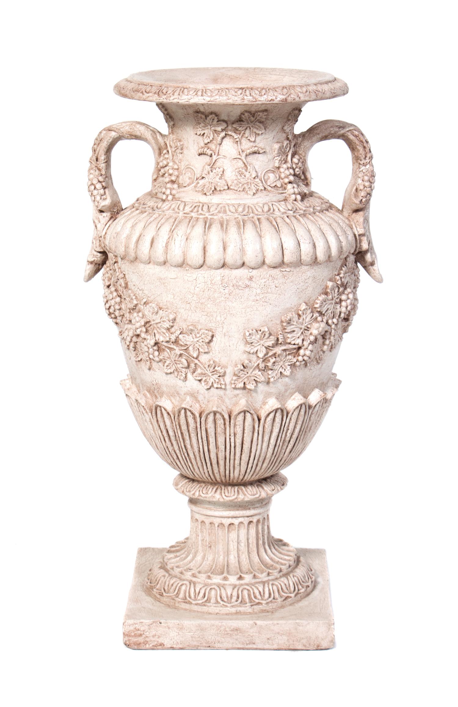 A Neoclassical Style Plaster Urn Height 36 3/4 inches. — SECOND HALF 20TH CENTURY