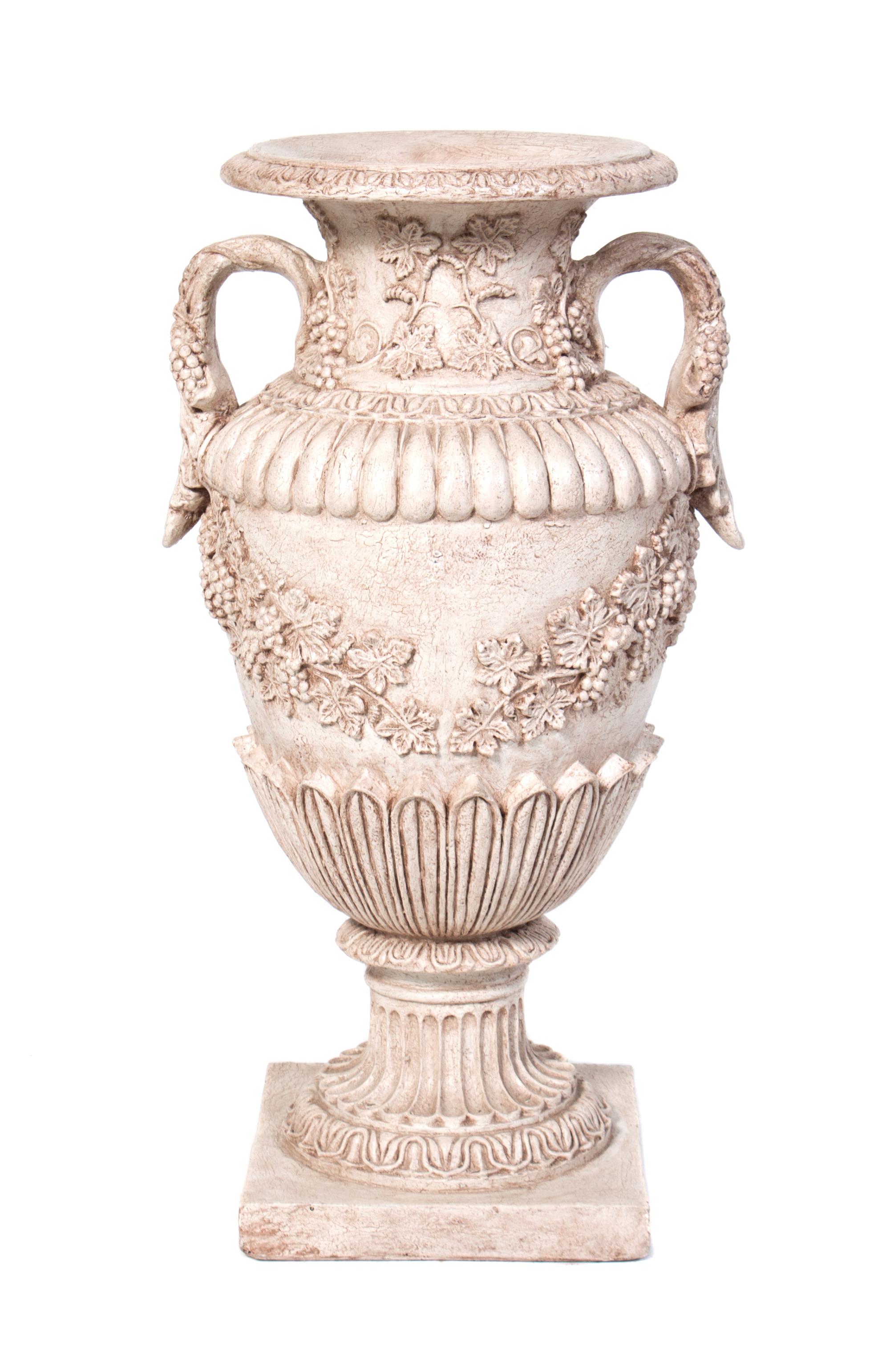 A Neoclassical Style Plaster Urn Height 36 3/4 inches. — SECOND HALF 20TH CENTURY