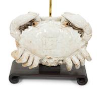 A Pair of Chinese Glazed Porcelain Crabs now Mounted as Lamps