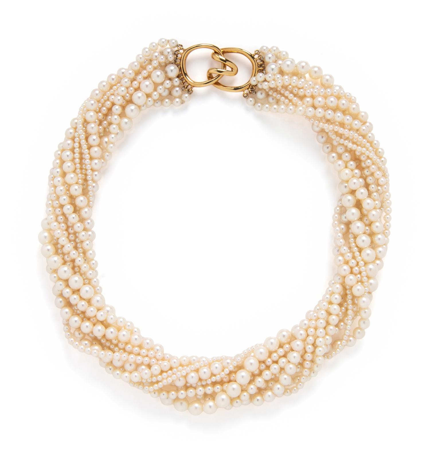 TIFFANY & CO., CULTURED PEARL TORSADE CHOKER NECKLACE