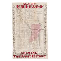 [Chicago Fire]. A group of 8 maps of Chicago, most showing the burnt district, comprising: