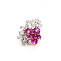 BURMESE STAR RUBY AND DIAMOND RING