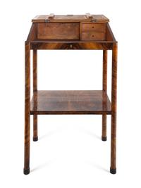 A Biedermeier Burlwood and Leather Inset Lectern Desk