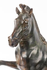 A Continental Bronze Model of a Horse on a Marble Base