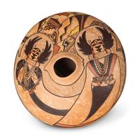 Delmar Polacca Nampeyo (Hopi-Tewa, b. 1959) — Carved Polychrome Pottery Jar, 1999