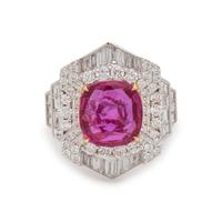 BURMESE RUBY AND DIAMOND RING