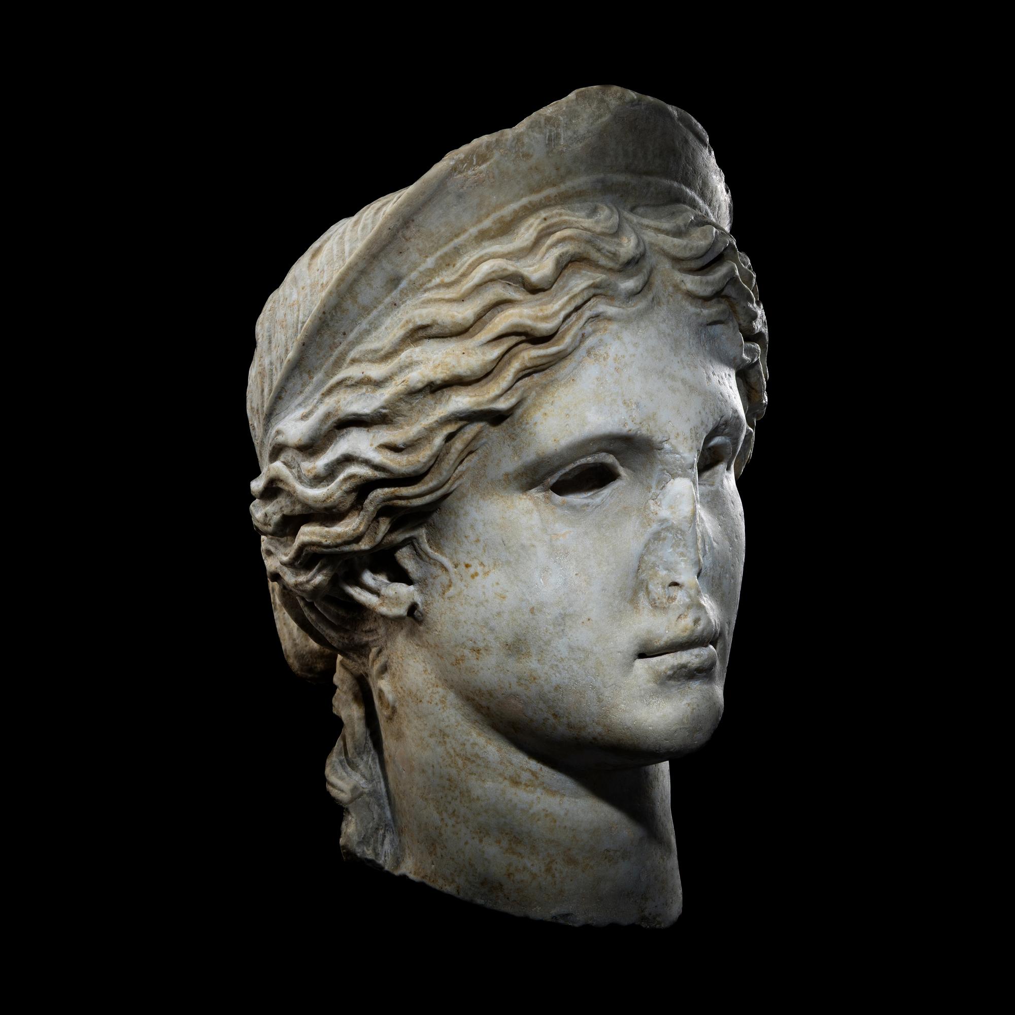 A Roman Marble Head of a Goddess