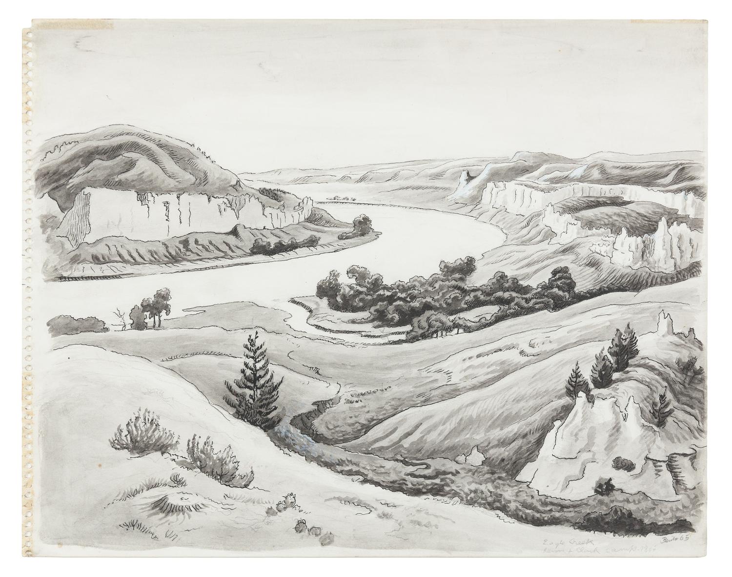Thomas Hart Benton, (American, 1889-1975), Eagle Creek, Lewis and Clark Camp