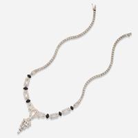 A Platinum, Diamond, and Onyx Necklace