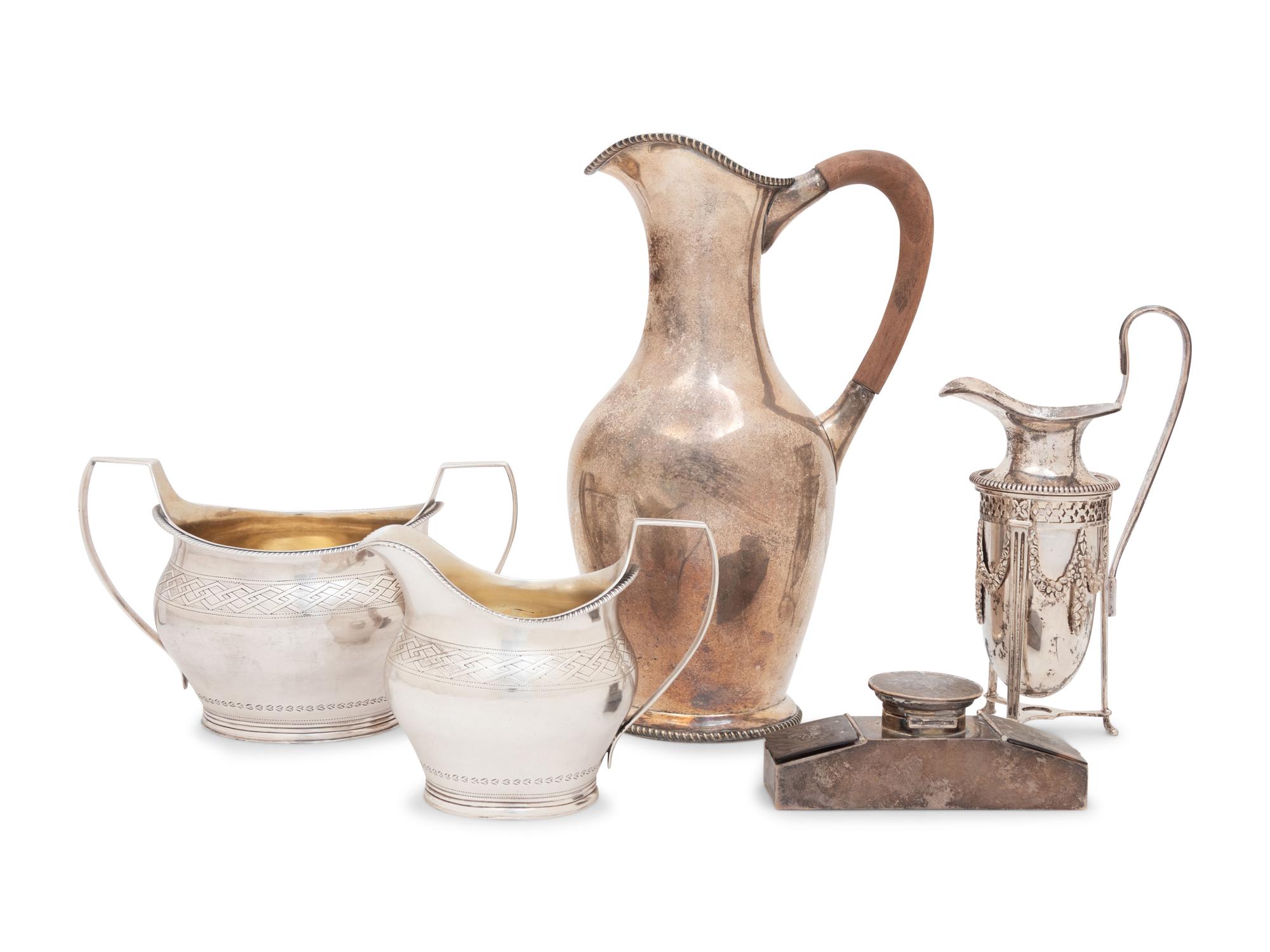 A Group of Four English Silver Hollowware Articles