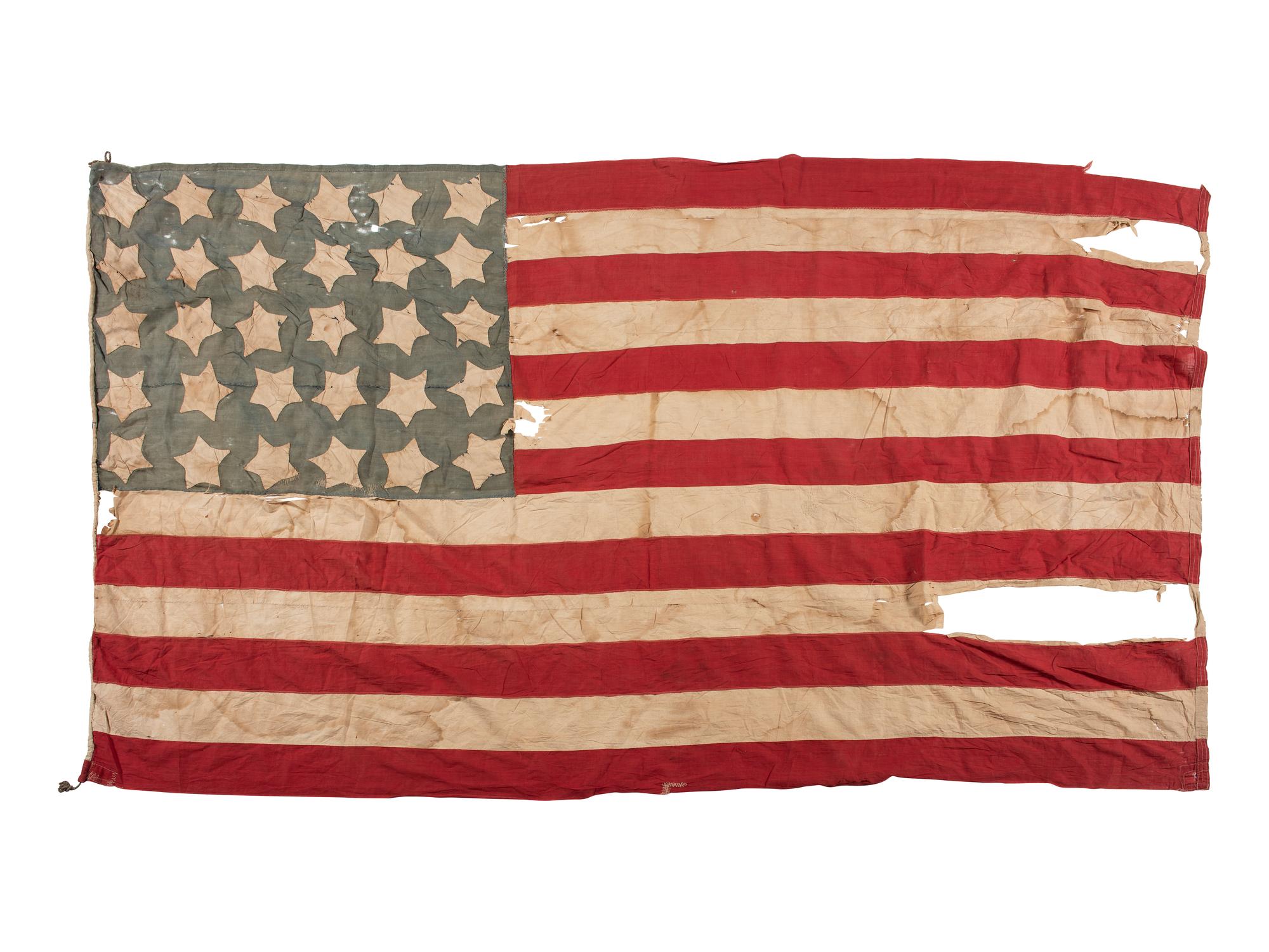 [FLAGS]. 30-star American flag commemorating Wisconsin statehood. Ca 1850.