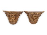 A Pair of Continental Giltwood Brackets