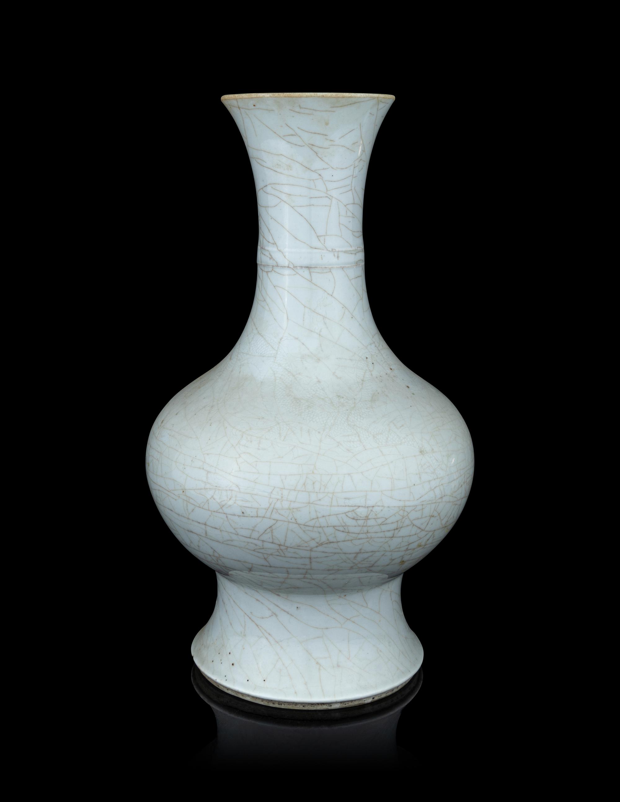 An Incised Pale Celadon Glazed Porcelain 'Dragon' Vase