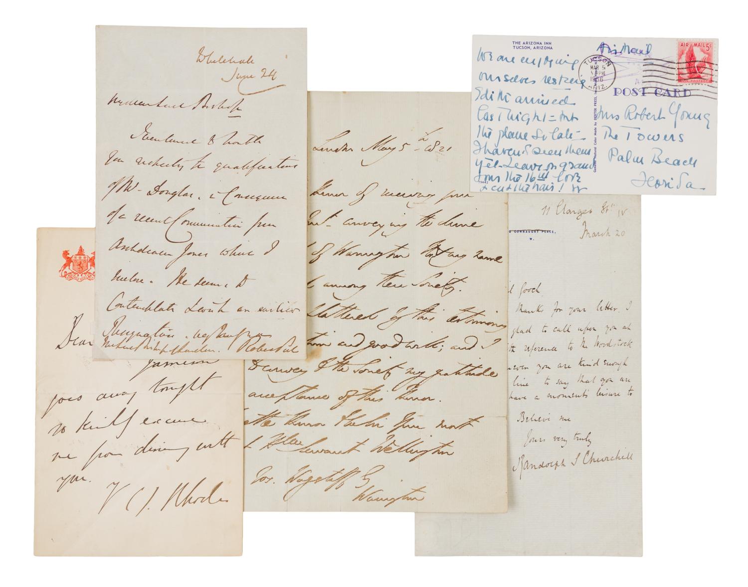 [BRITISH POLITICAL FIGURES]. A group of 5 manuscripts by British political figures.