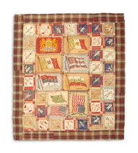 An Impressive Vintage Blanket Quilt Made of 1914 B18 Baseball Squares Including Ty Cobb