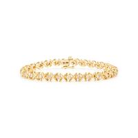 YELLOW GOLD AND DIAMOND LINE BRACELET