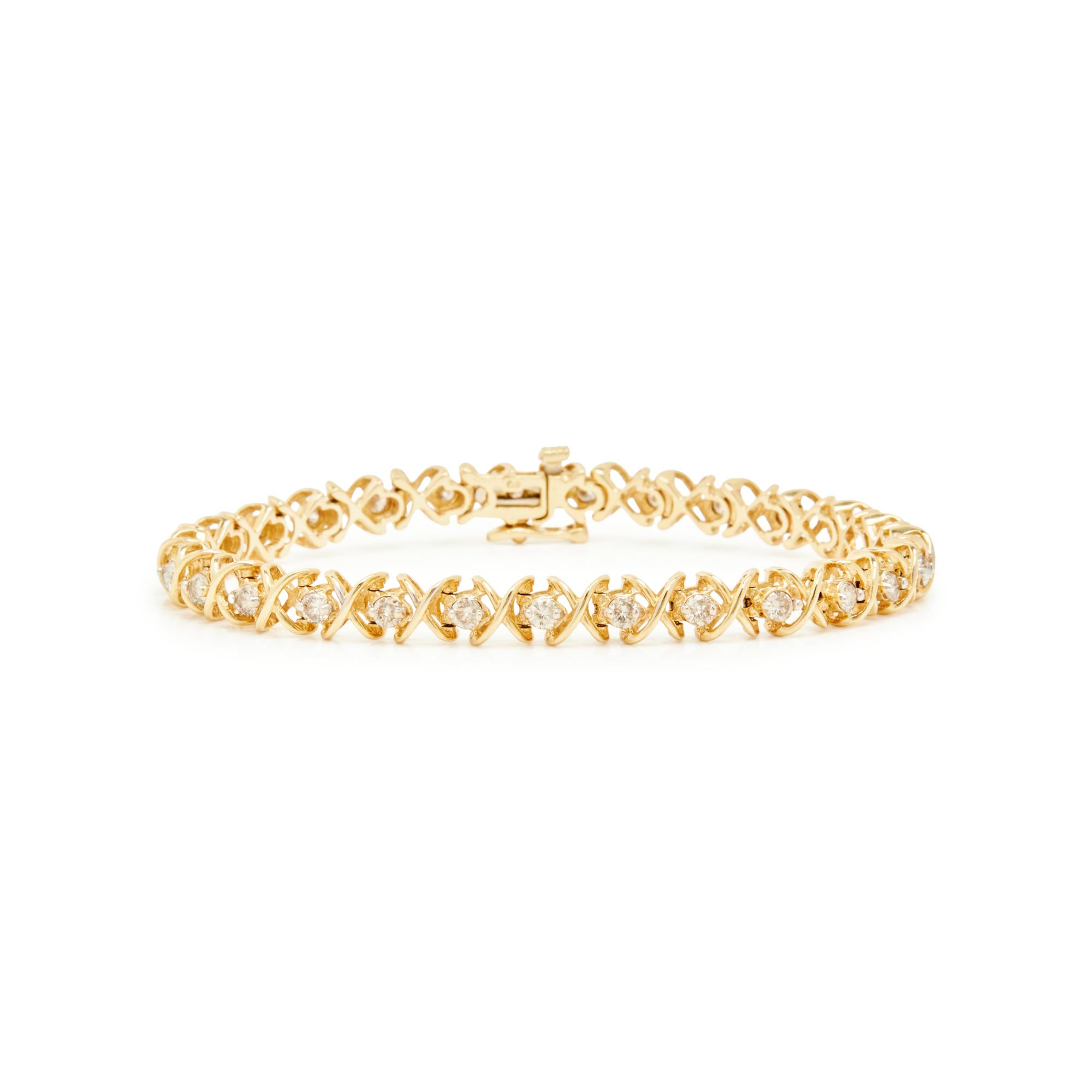 YELLOW GOLD AND DIAMOND LINE BRACELET
