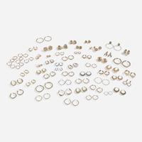 A Large Collection of 14K Gold Earrings