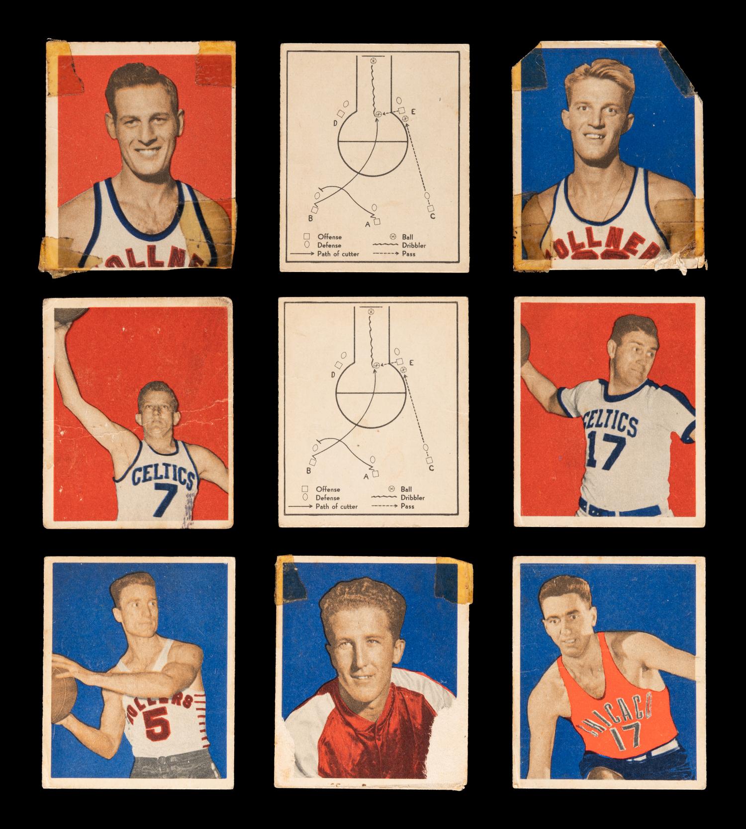 A Group of Nine 1948 Bowman Basketball Cards,