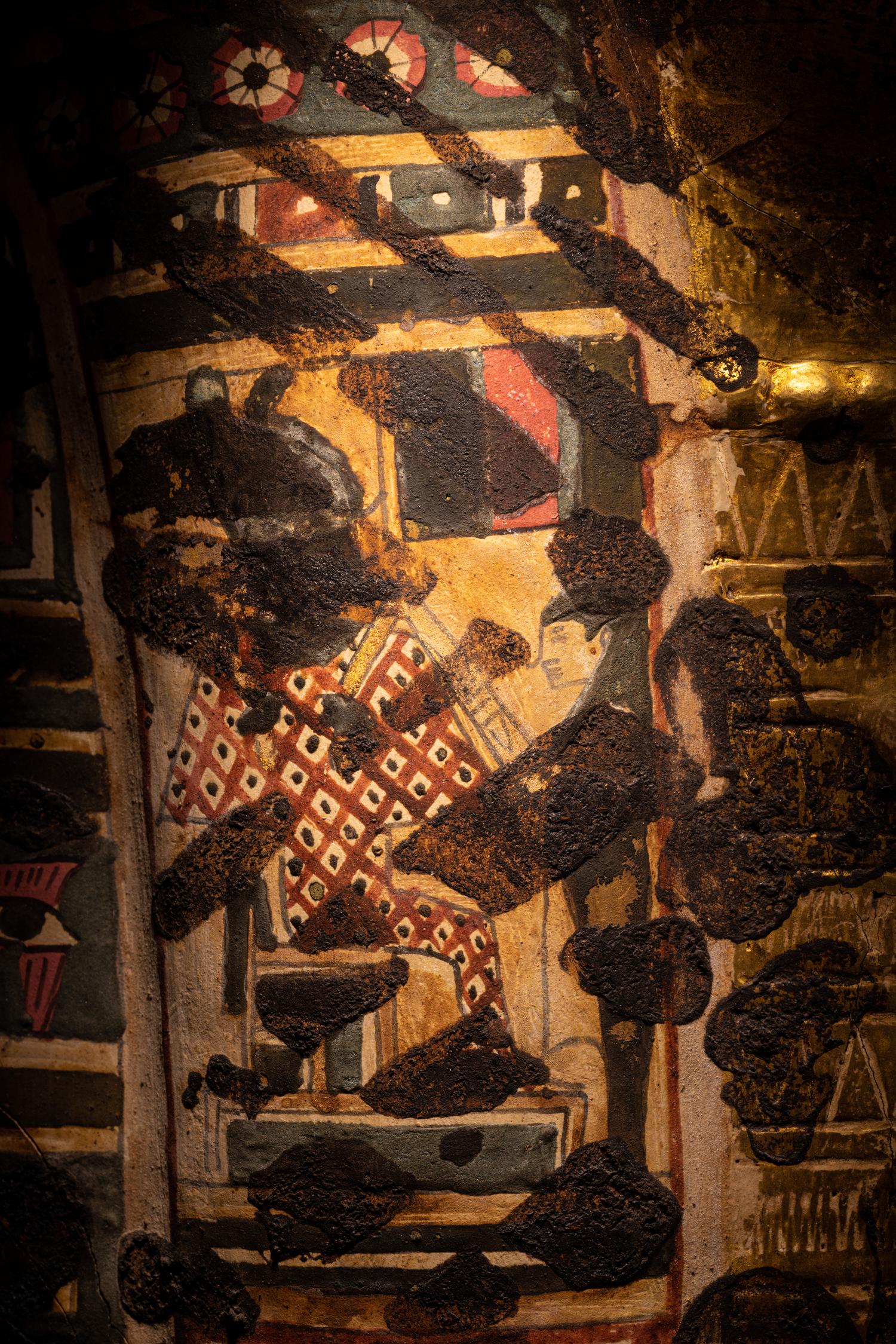An Egyptian Gilt Cartonnage Mummy Mask