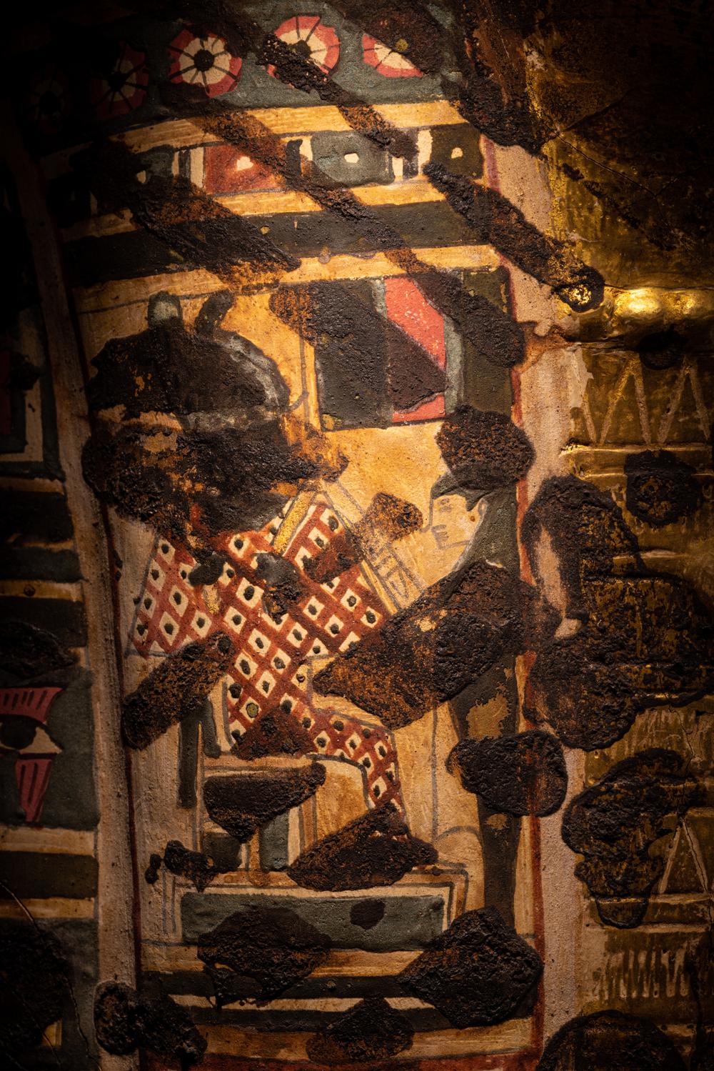 <div>An Egyptian Gilt Cartonnage Mummy Mask</div>