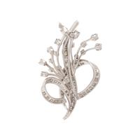 WHITE GOLD AND DIAMOND SPRAY BROOCH