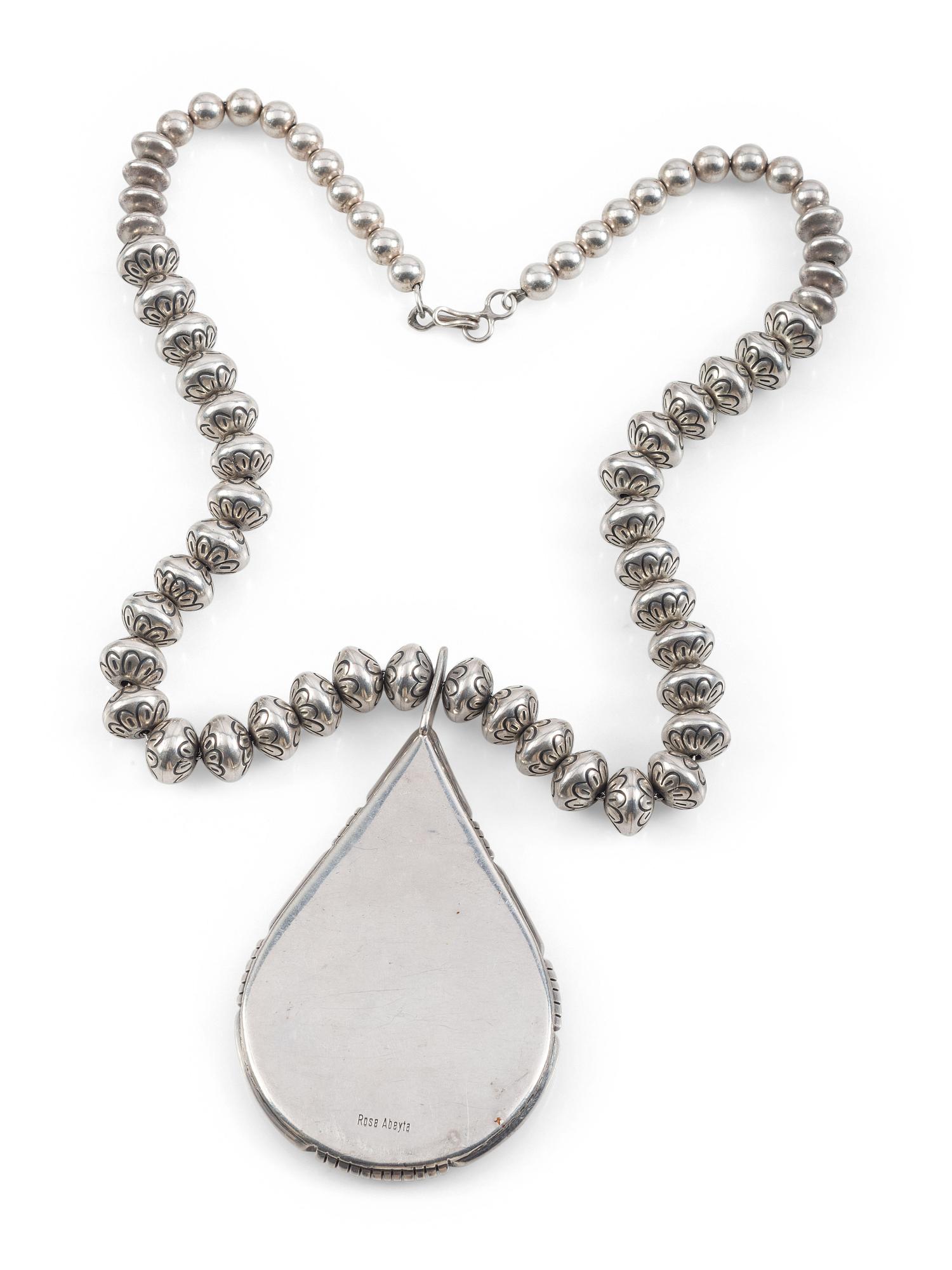 Silver and #8 Turquoise Necklace