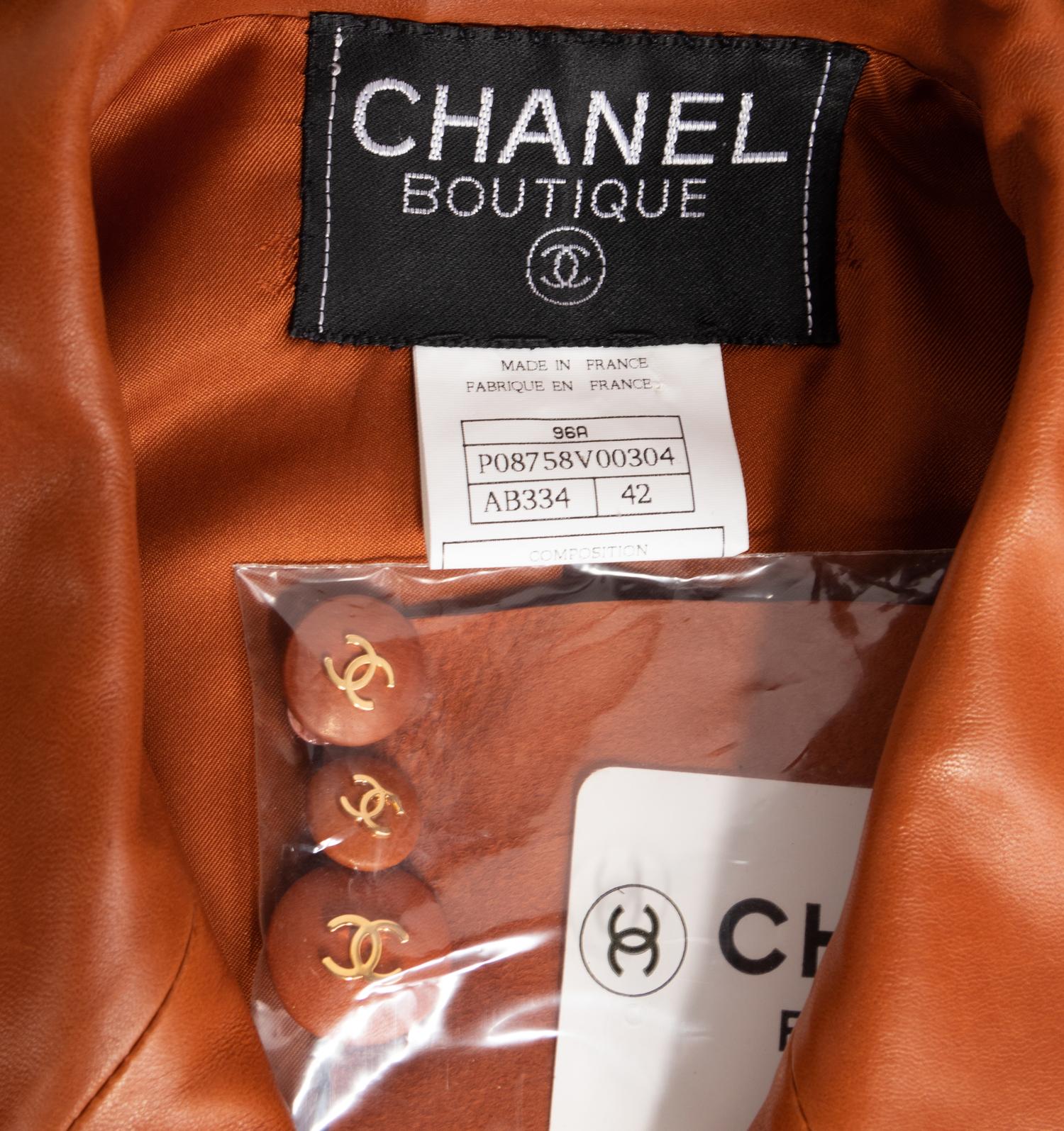 Chanel Lambskin Leather Safari Jacket, Fall, 1996