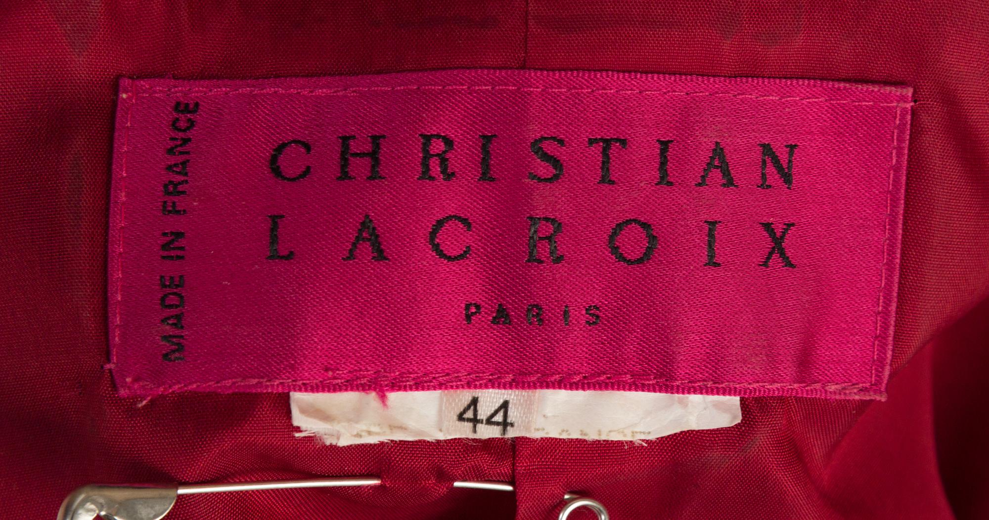 A Christian Lacroix Red Evening Jacket, Size 44.