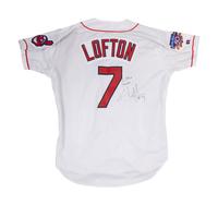 A 1997 Kenny Lofton Cleveland Indians Game Issued / Worn Jersey Presented to Sports Super Agent Steve Zucker with Kenny Lofton Lane Street Sign,