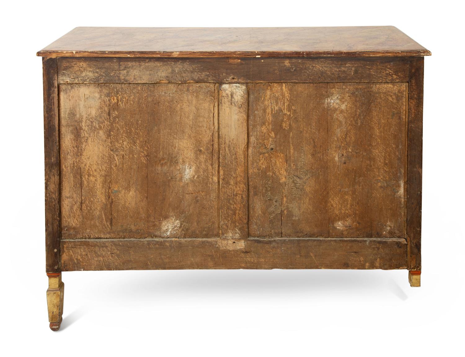 An Italian Painted Faux Marble Top Commode