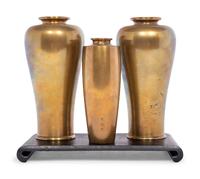 Three Mixed-Metal Vases